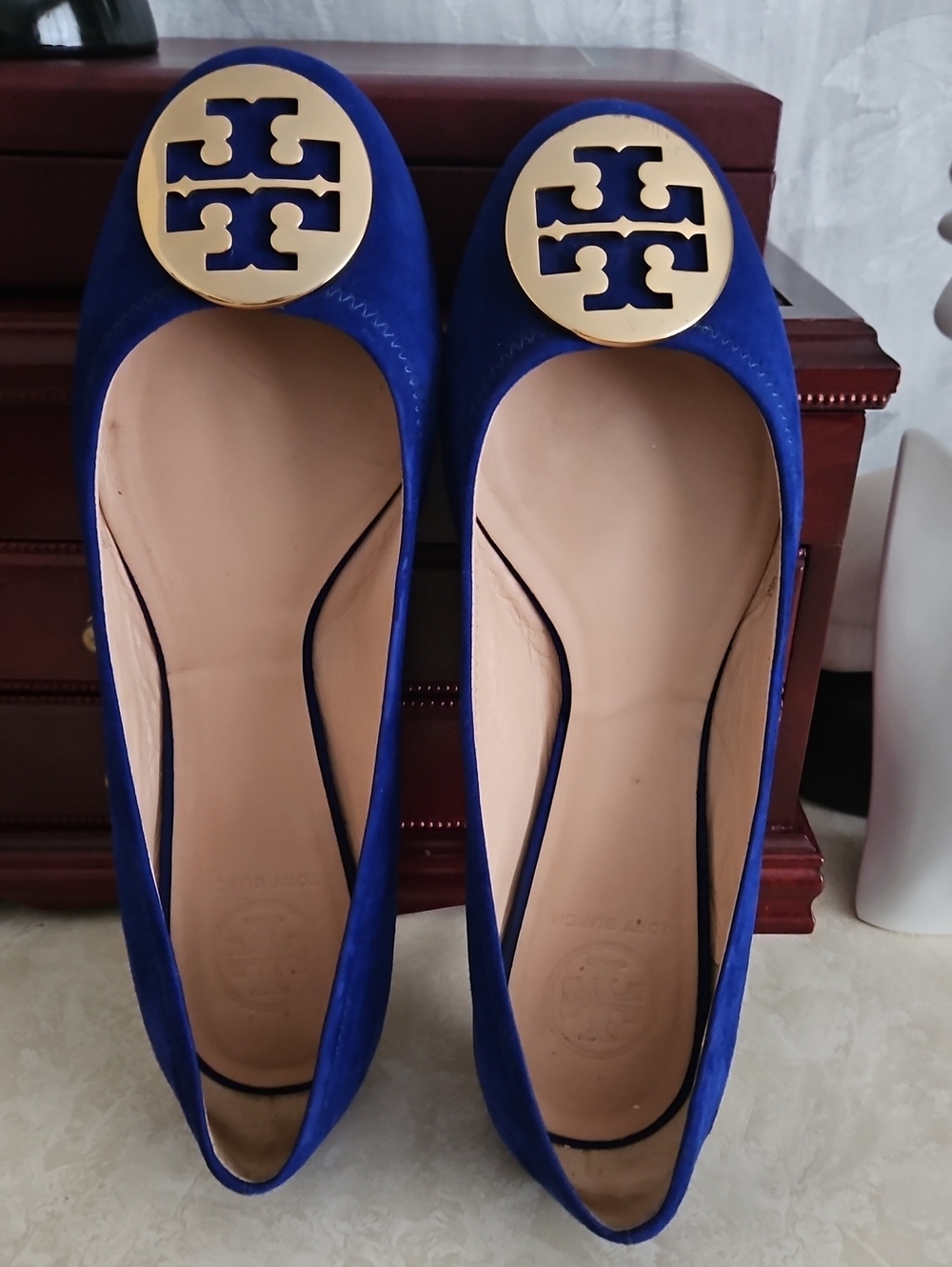 Tory Burch Cobalt Blue Suede Ballet Flats , Size 9M. - Picture 3 of 12